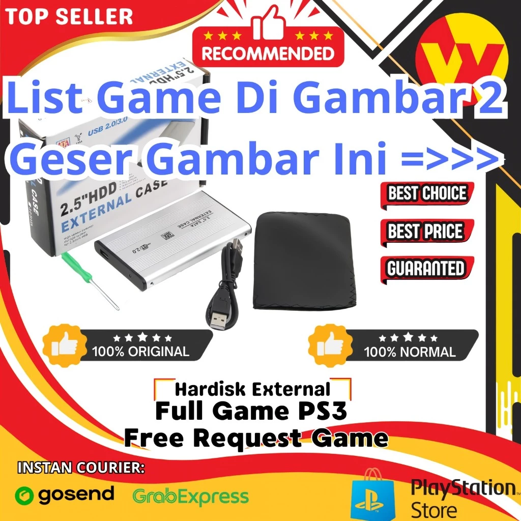 hardisk external PS3 1TB hdd eksternal playstation 3 harddisk eksternal ps3 bonus fullgame hits terbaru free request