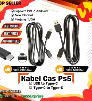 Kabel Cas Stik PS5 DualSense USB to Type-C | Type-C to Type-C Kualitas Top