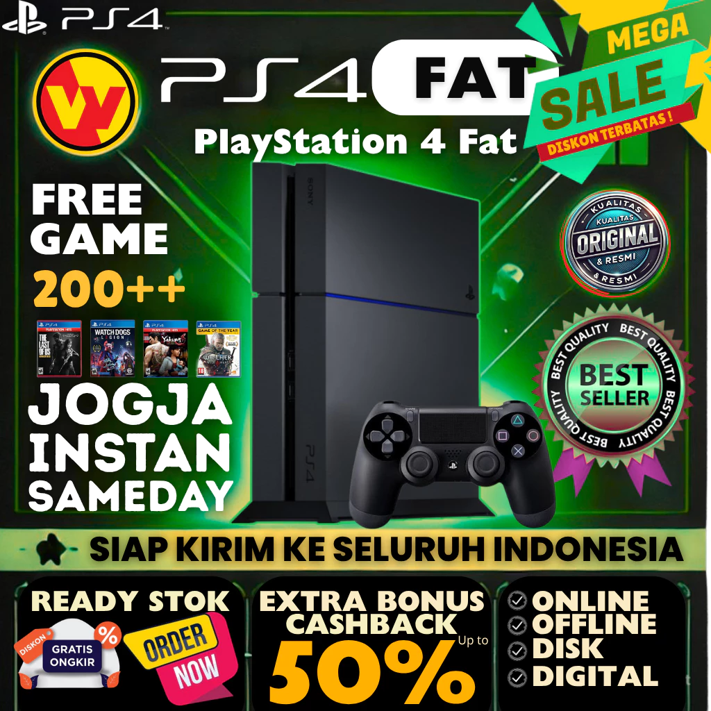 SONY PS4 FAT HEN ORIGINAL 2TB Playstation 4 Fat ORIGINAL HEN BONUS BANYAK GAMES HITS Firmware Terbaru