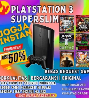 SONY ps3 ss playstation 3 superslim 2000gb/2tb PRELOVED full top game hits terbaru